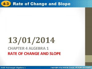 4 3 Rate of Change and Slope 13012014