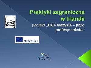 Praktyki zagraniczne w Irlandii projekt Dzi staysta jutro