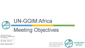 UNGGIM Africa Meeting Objectives United Nations Economic Commission