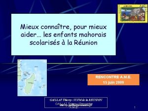 Mieux connatre pour mieux aider les enfants mahorais