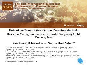 Univariate Geostatistical Outlier Detection Methods Based on Variogram