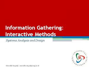 Information Gathering Interactive Methods Systems Analysis and Design