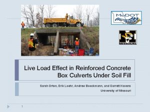 Live Load Effect in Reinforced Concrete Box Culverts