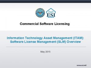 Commercial Software Licensing Information Technology Asset Management ITAM
