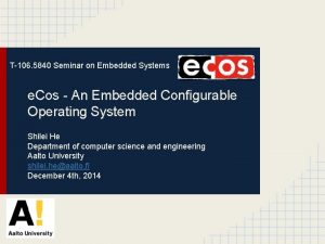T106 5840 Seminar on Embedded Systems e Cos