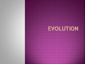 EVOLUTION Place your answer sheet in the folder