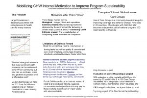 Mobilizing CHW Internal Motivation to Improve Program Sustainability