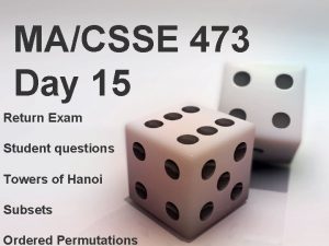 MACSSE 473 Day 15 Return Exam Student questions