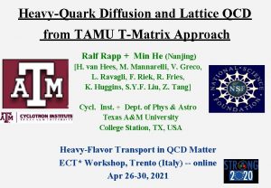 HeavyQuark Diffusion and Lattice QCD from TAMU TMatrix