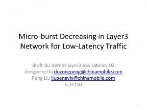 Microburst Decreasing in Layer 3 Network for LowLatency