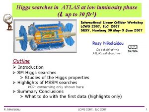 Higgs searches in ATLAS at low luminosity phase