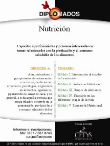 Nutricin Capacitar a profesionistas y personas interesadas en