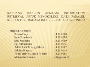 RANCANG BANGUN APLIKASI INFORMATION RETRIEVAL UNTUK MENGKOLEKSI DATA