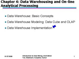 Chapter 4 Data Warehousing and Online Analytical Processing