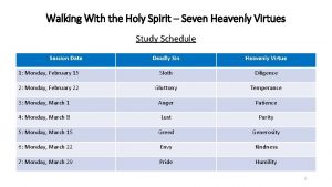Walking With the Holy Spirit Seven Heavenly Virtues