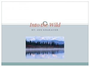 Into the Wild BY JON KRAKAUER Chris Mc