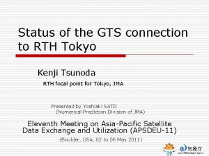 Status of the GTS connection to RTH Tokyo