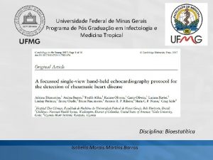 Universidade Federal de Minas Gerais Programa de Ps