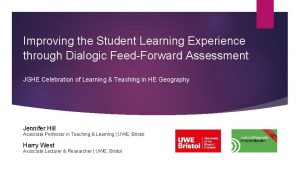 Improving the Student Learning Experience through Dialogic FeedForward