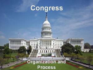 Congress Organization and Process Agenda Objective Homework Agenda