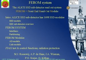 FEROM system The ALICE SSD subdetector read out