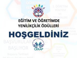 ETM VE RETMDE YENLKLK DLLER HOGELDNZ Eitim ve