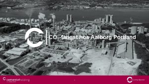 CO 2 fangst hos Aalborg Portland 1 2020