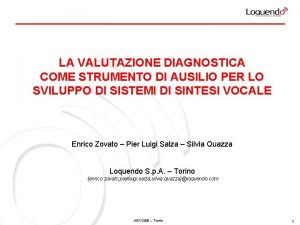 LA VALUTAZIONE DIAGNOSTICA COME STRUMENTO DI AUSILIO PER