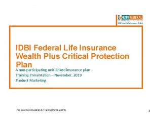 IDBI Federal Life Insurance Wealth Plus Critical Protection