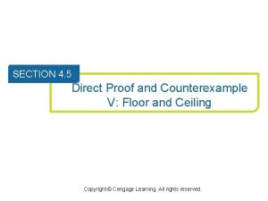 SECTION 4 5 Direct Proof and Counterexample V