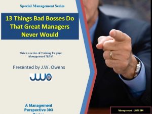 Special Management Series 13 Things Bad Bosses Do