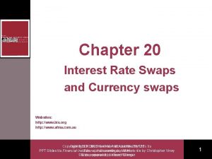 Chapter 20 Interest Rate Swaps and Currency swaps