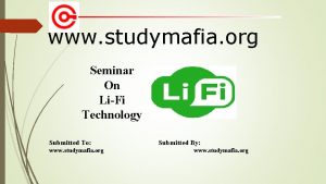 www studymafia org Seminar On LiFi Technology Submitted