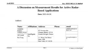 Avril 2021 doc IEEE 802 11 21 0669