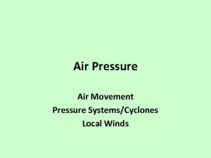 Air Pressure Air Movement Pressure SystemsCyclones Local Winds
