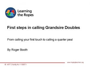 First steps in calling Grandsire Doubles From calling