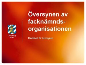 versynen av facknmndsorganisationen Direktivet fr versynen Uppdraget Yrkande