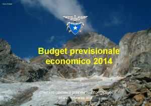 Cima di Rosso Budget previsionale economico 2014 COMITATO