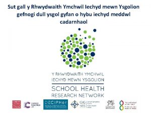 Sut gall y Rhwydwaith Ymchwil Iechyd mewn Ysgolion