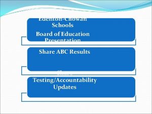 EdentonChowan Schools Board of Education Presentation Share ABC