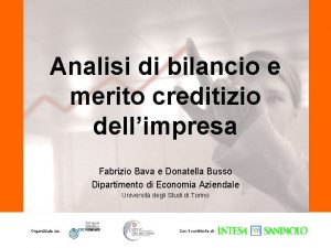 Analisi di bilancio e merito creditizio dellimpresa Fabrizio