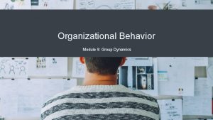 Organizational Behavior Module 9 Group Dynamics Module Learning