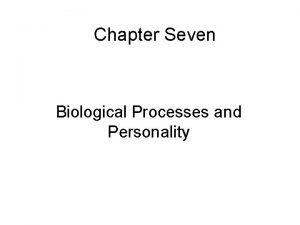 Chapter Seven Biological Processes and Personality Extraversion Hans