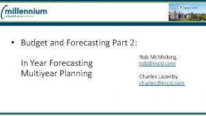 Budget and Forecasting Part 2 In Year Forecasting