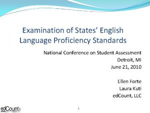 Examination of States English Language Proficiency Standards National