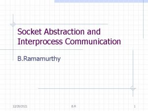 Socket Abstraction and Interprocess Communication B Ramamurthy 12202021