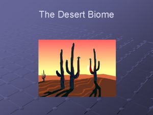 The Desert Biome Precipitation A Desert is a