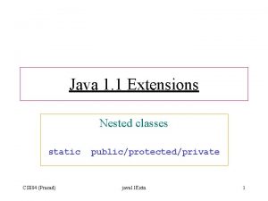 Java 1 1 Extensions Nested classes static CS