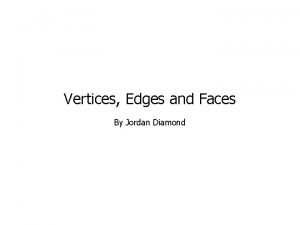 Vertices Edges and Faces By Jordan Diamond Vertices