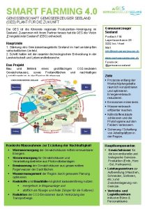 SMART FARMING 4 0 GENOSSENSCHAFT GEMSEERZEUGER SEELAND GES